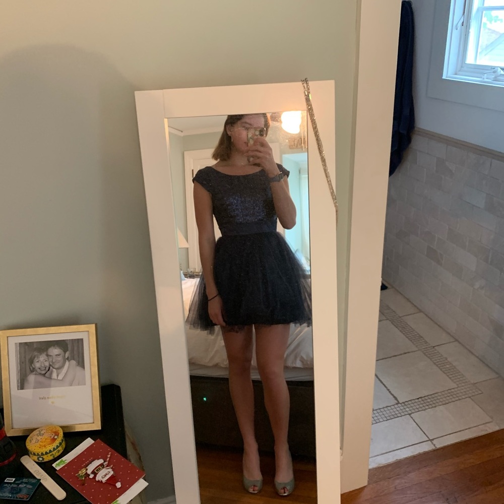 Navy Blue Sequin Dress